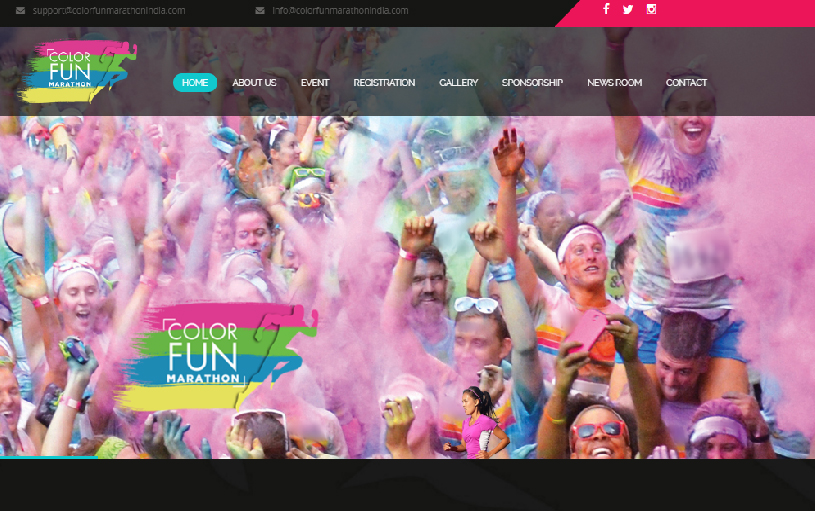 Dynamic Website Designing for Color Fun Marathon India