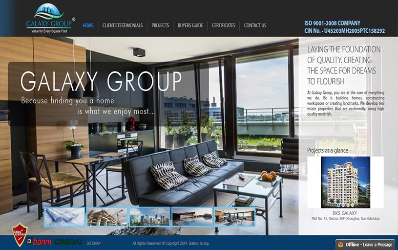 Dynamic Website Designing for Galaxy Group